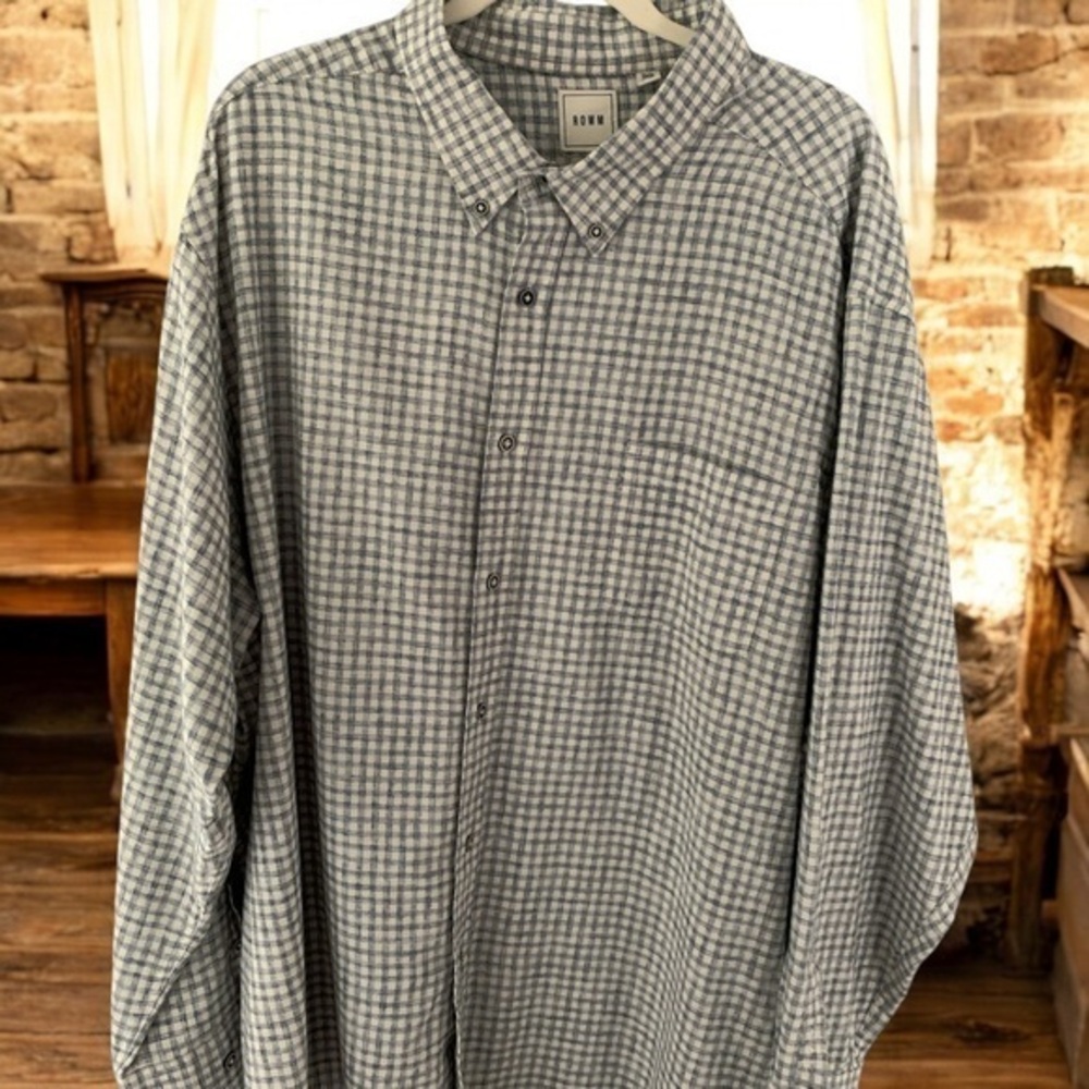 ROWM mens long sleeve‎ button up shirt, size 3XB